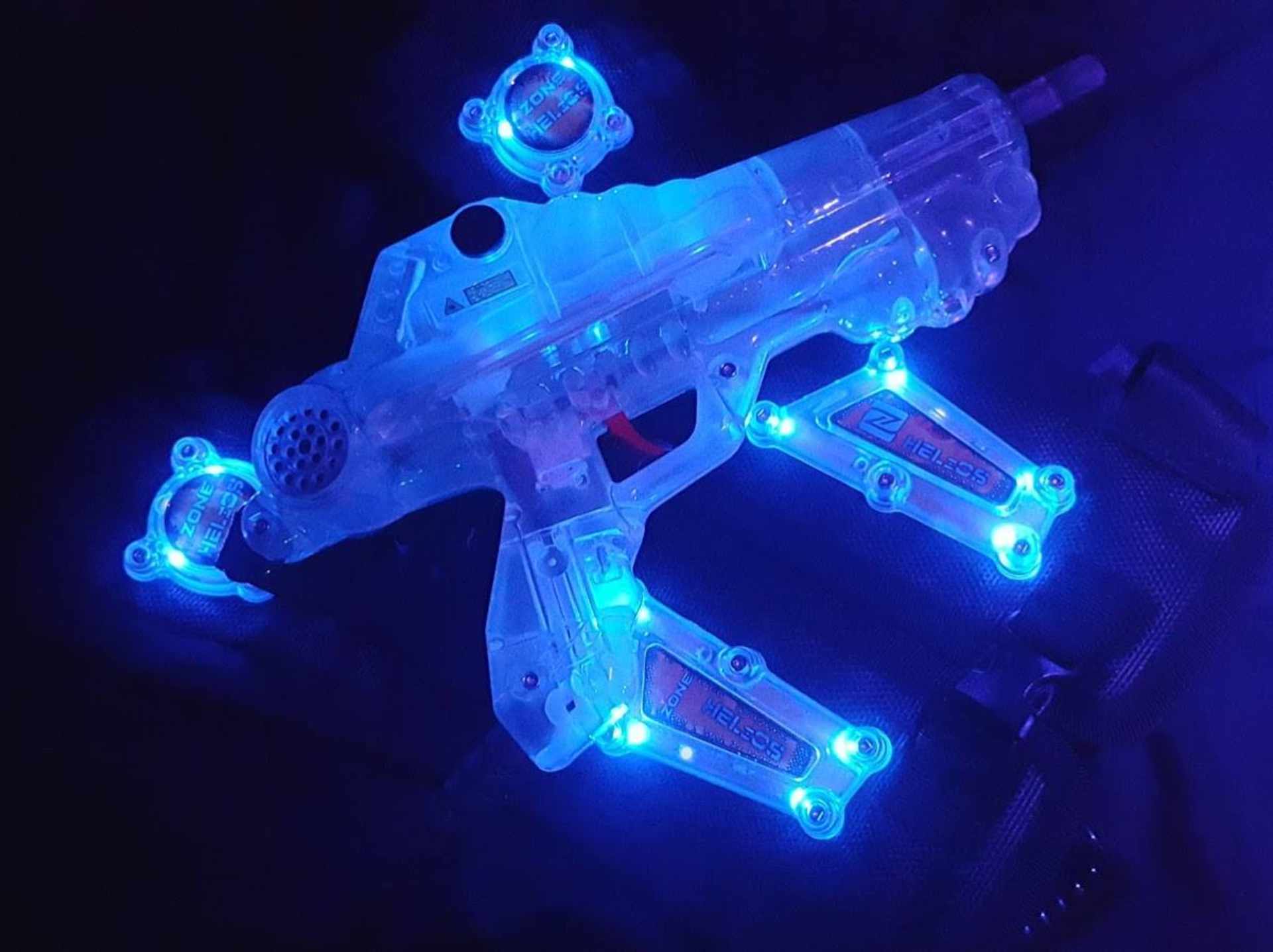 colour photo of a glow in the dark lazer gun