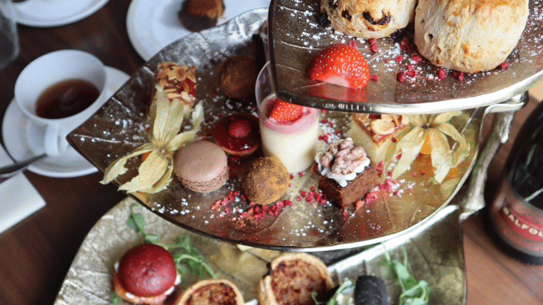 Delapre Abbey Afternoon Tea with scones, quiche, strawberries, cakes...
